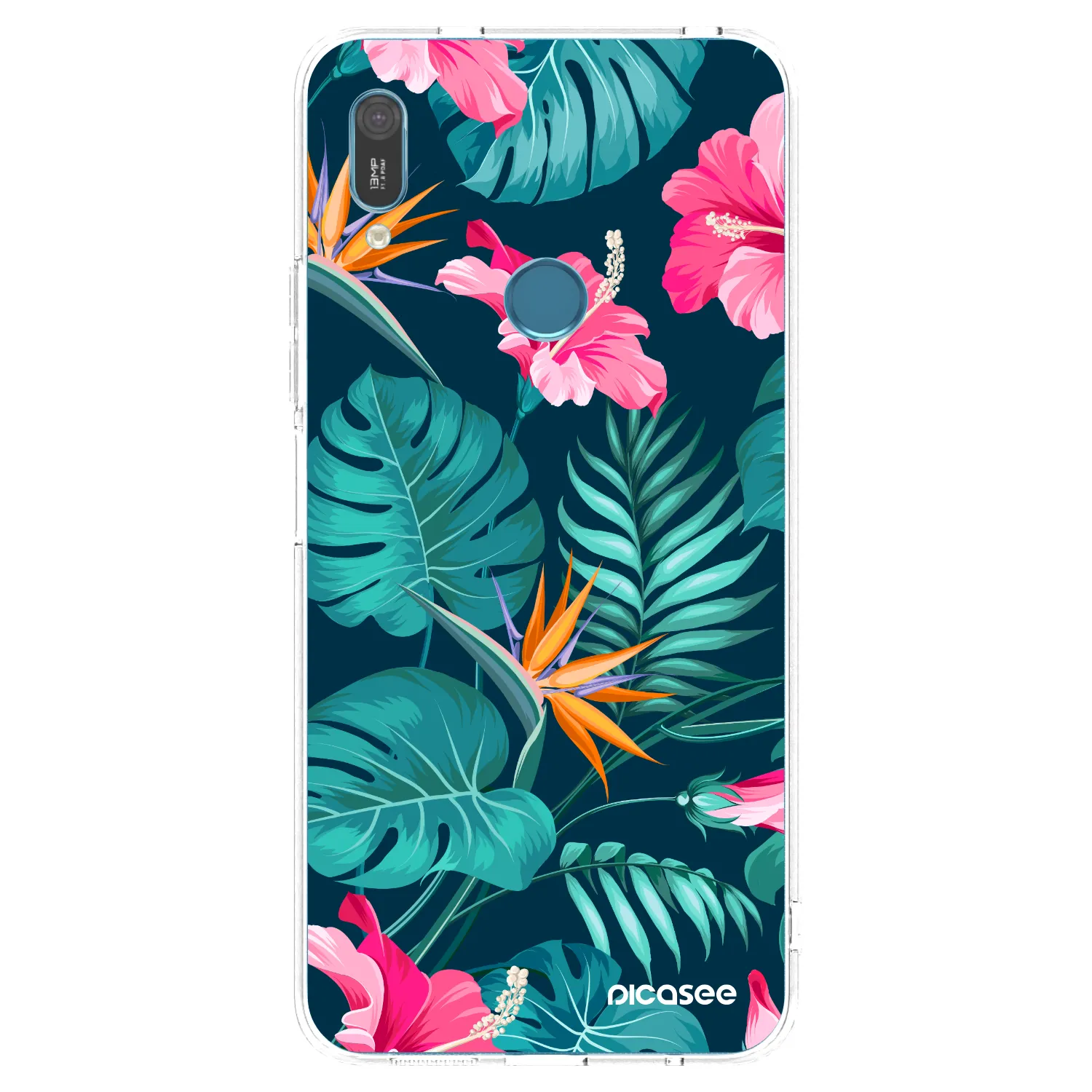 Picasee silikonowe przeźroczyste etui na Huawei Y6 2019 - Pink Monstera