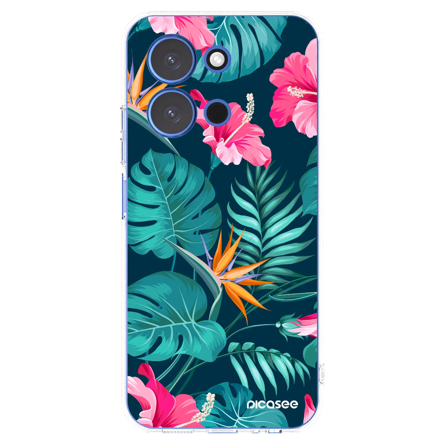 Picasee silikonowe przeźroczyste etui na Xiaomi Redmi 15C 4G - Pink Monstera
