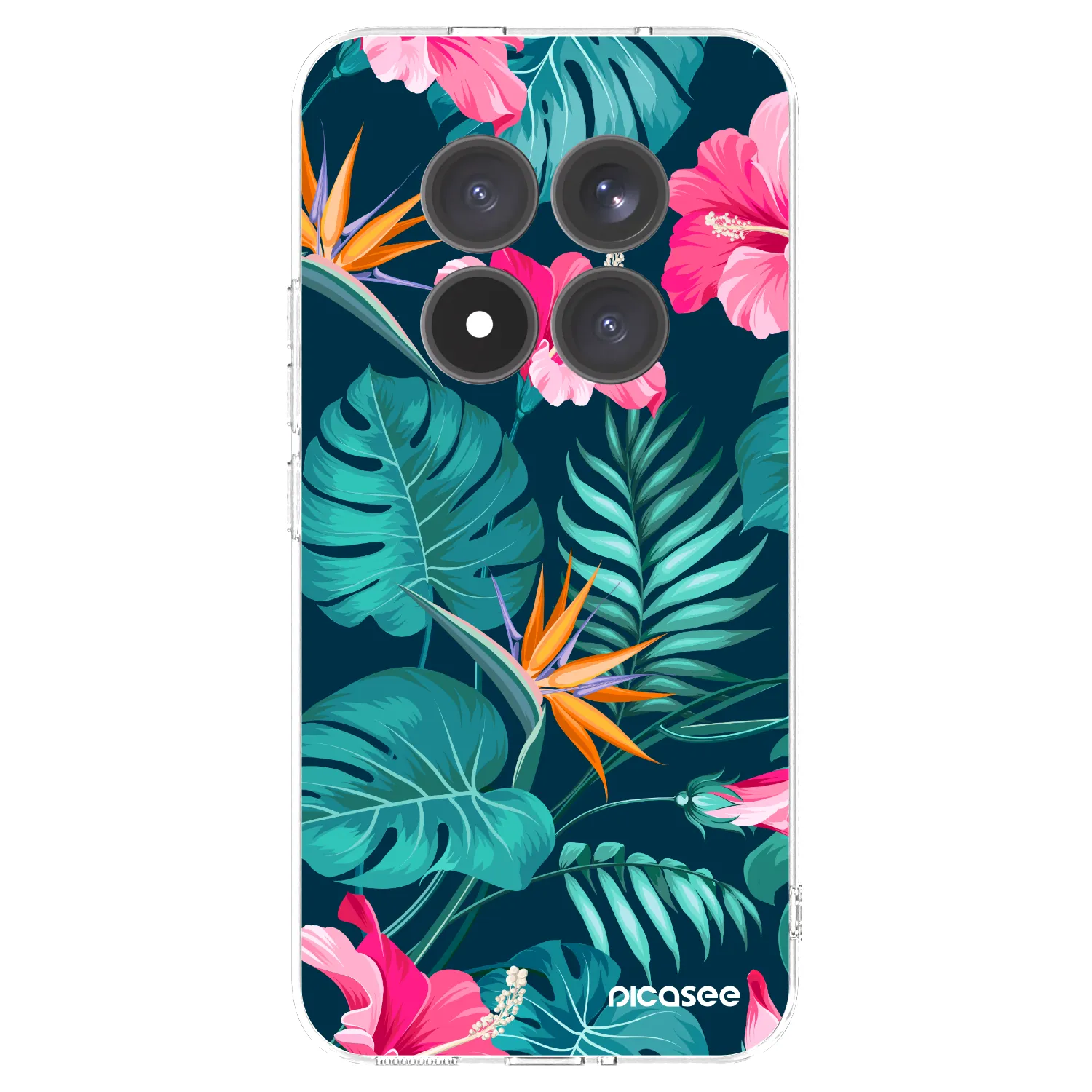 Picasee silikonowe przeźroczyste etui na Xiaomi Redmi Note 15 Pro+ - Pink Monstera