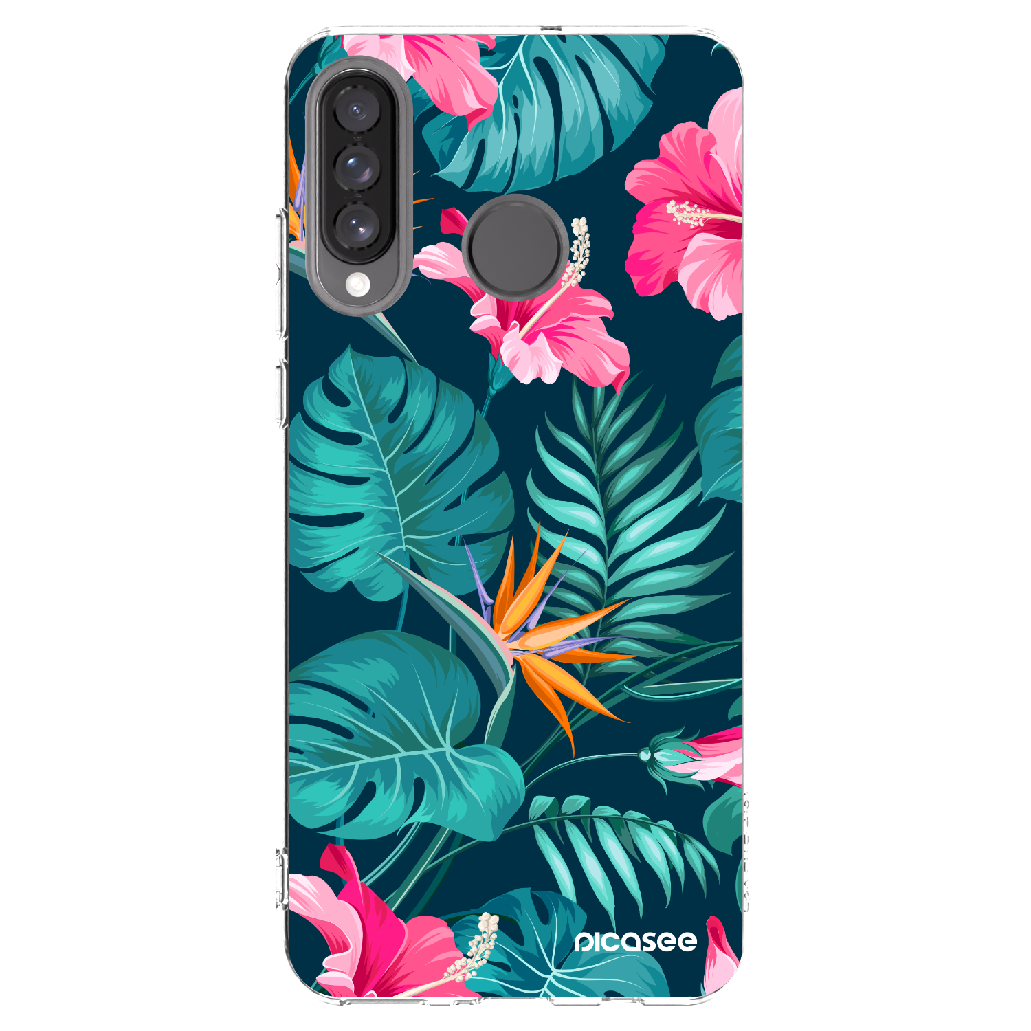 Picasee silikonowe przeźroczyste etui na Huawei P30 Lite - Pink Monstera
