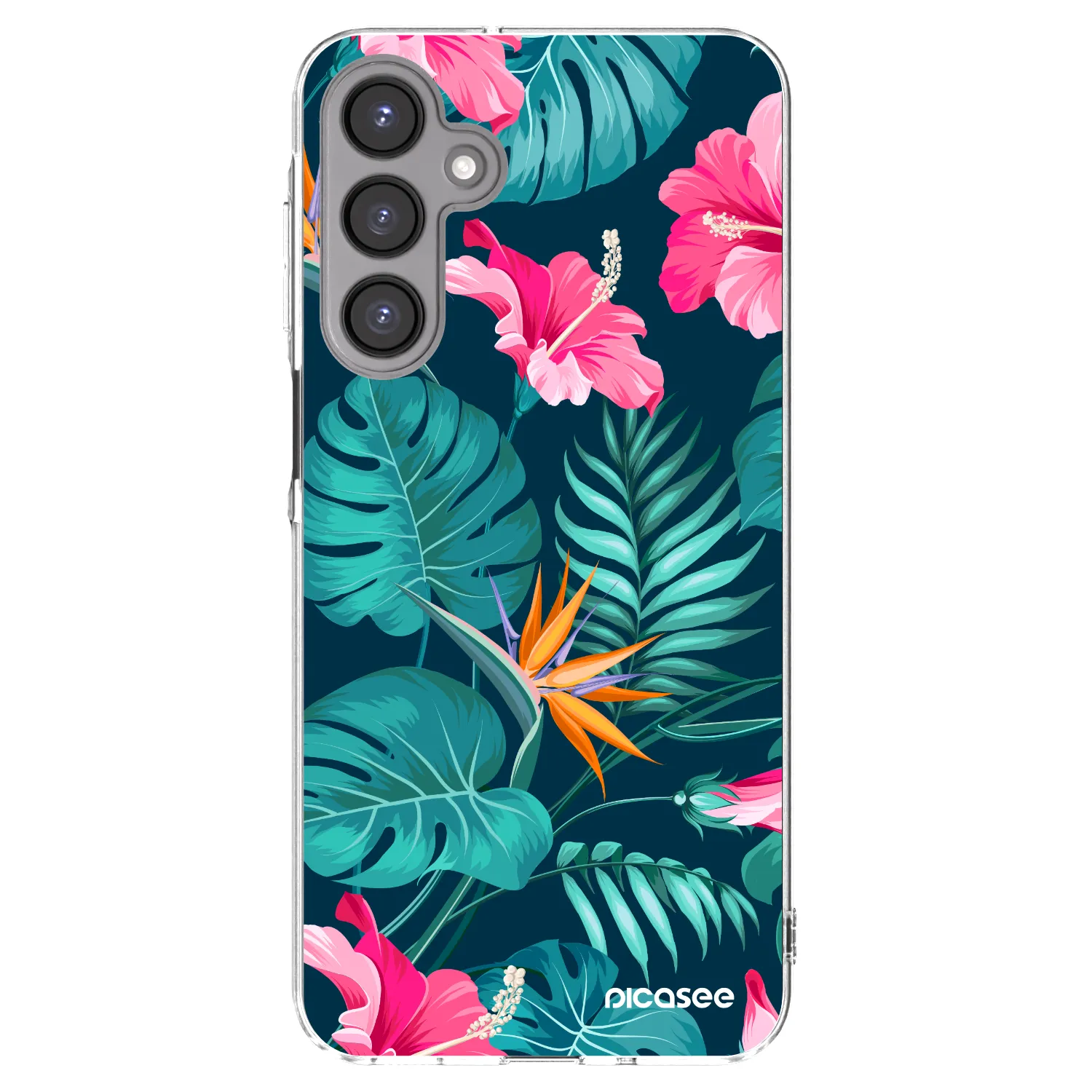 Picasee silikonowe przeźroczyste etui na Samsung Galaxy A16 4G - Pink Monstera