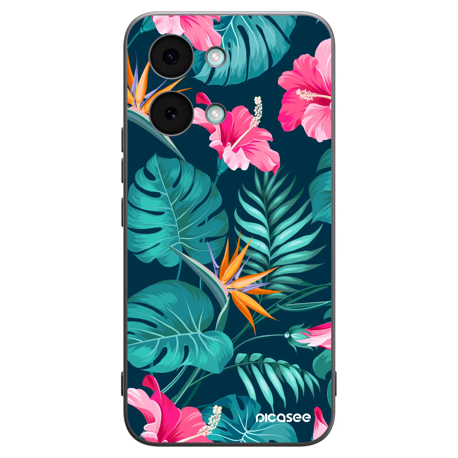 Picasee silikonowe czarne etui na Xiaomi Poco X8 Pro Max - Pink Monstera