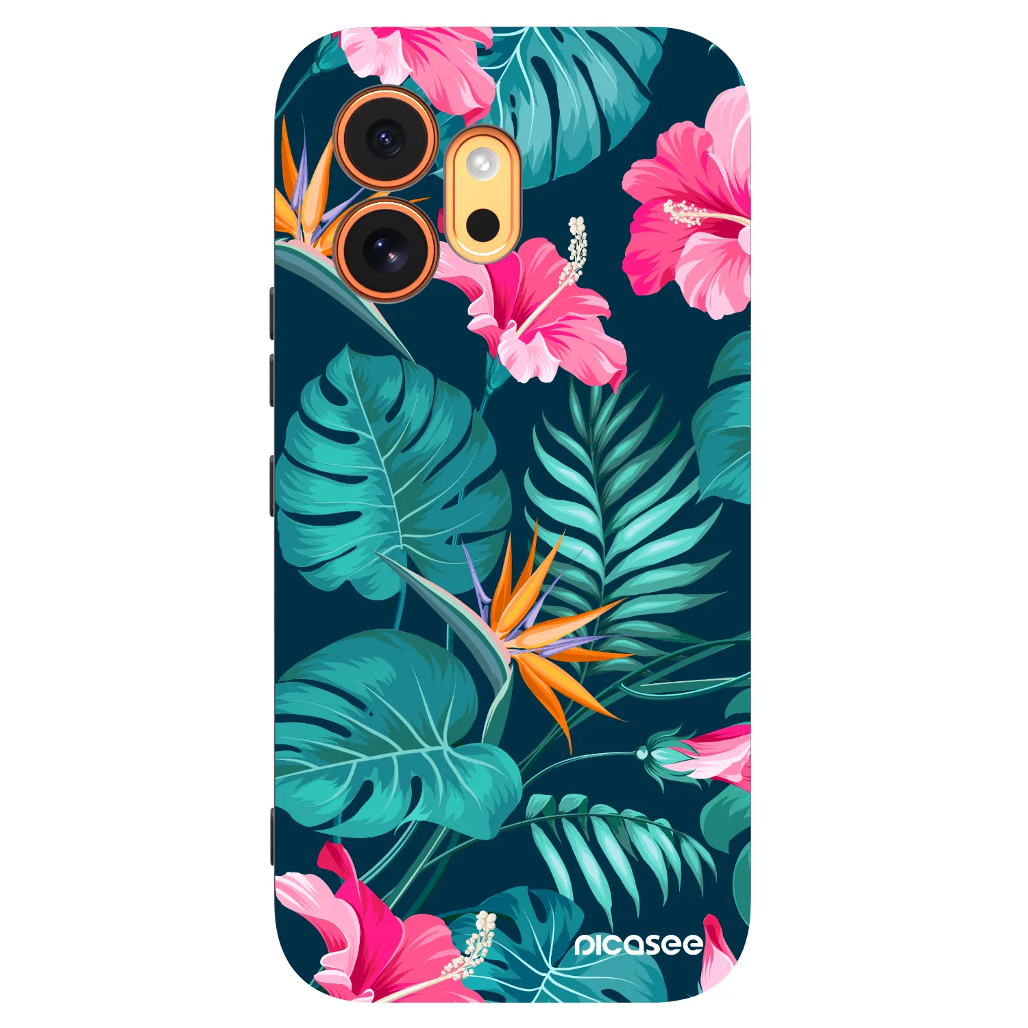 Picasee silikonowe czarne etui na Honor 600 - Pink Monstera