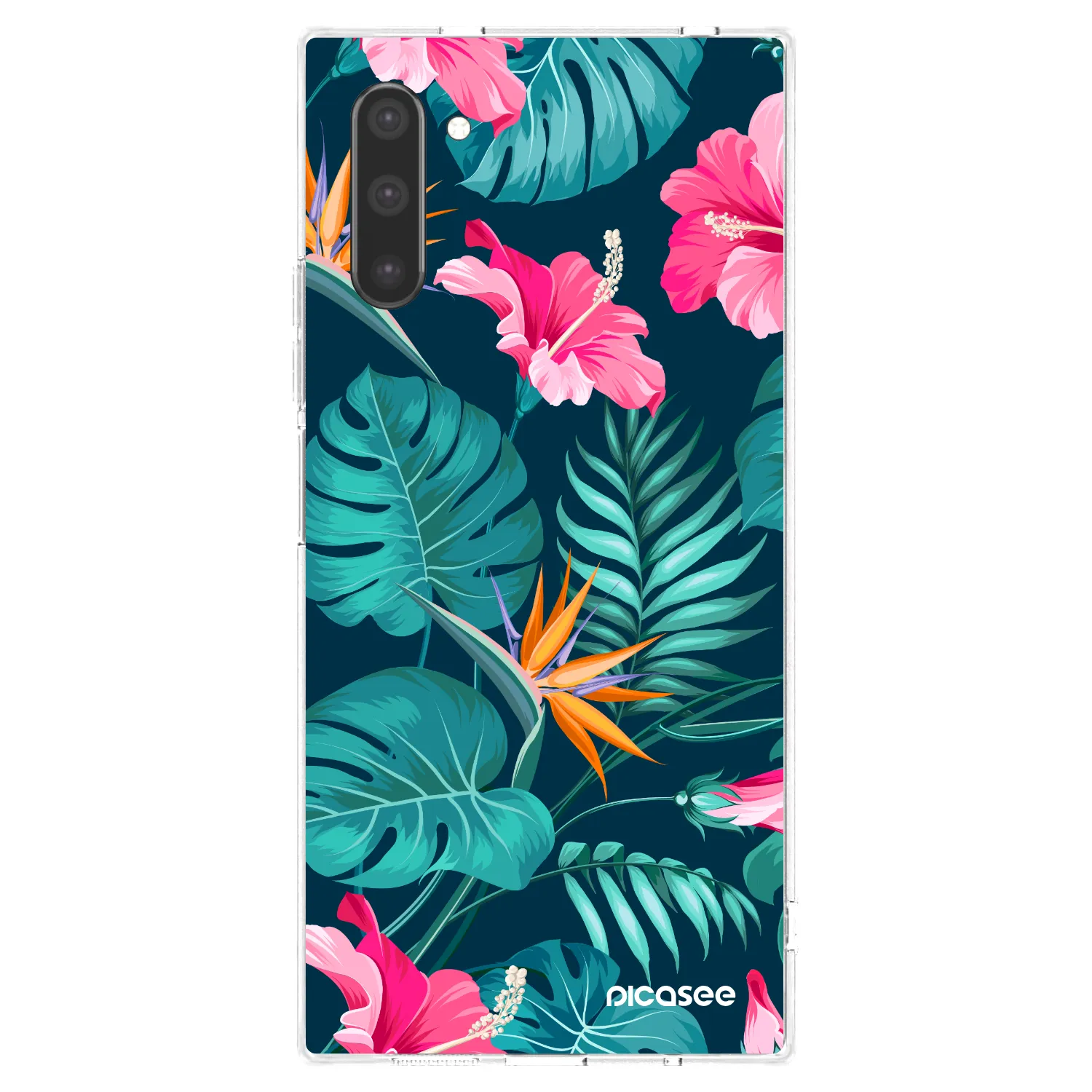 Picasee silikonowe przeźroczyste etui na Samsung Galaxy Note 10 N970F - Pink Monstera