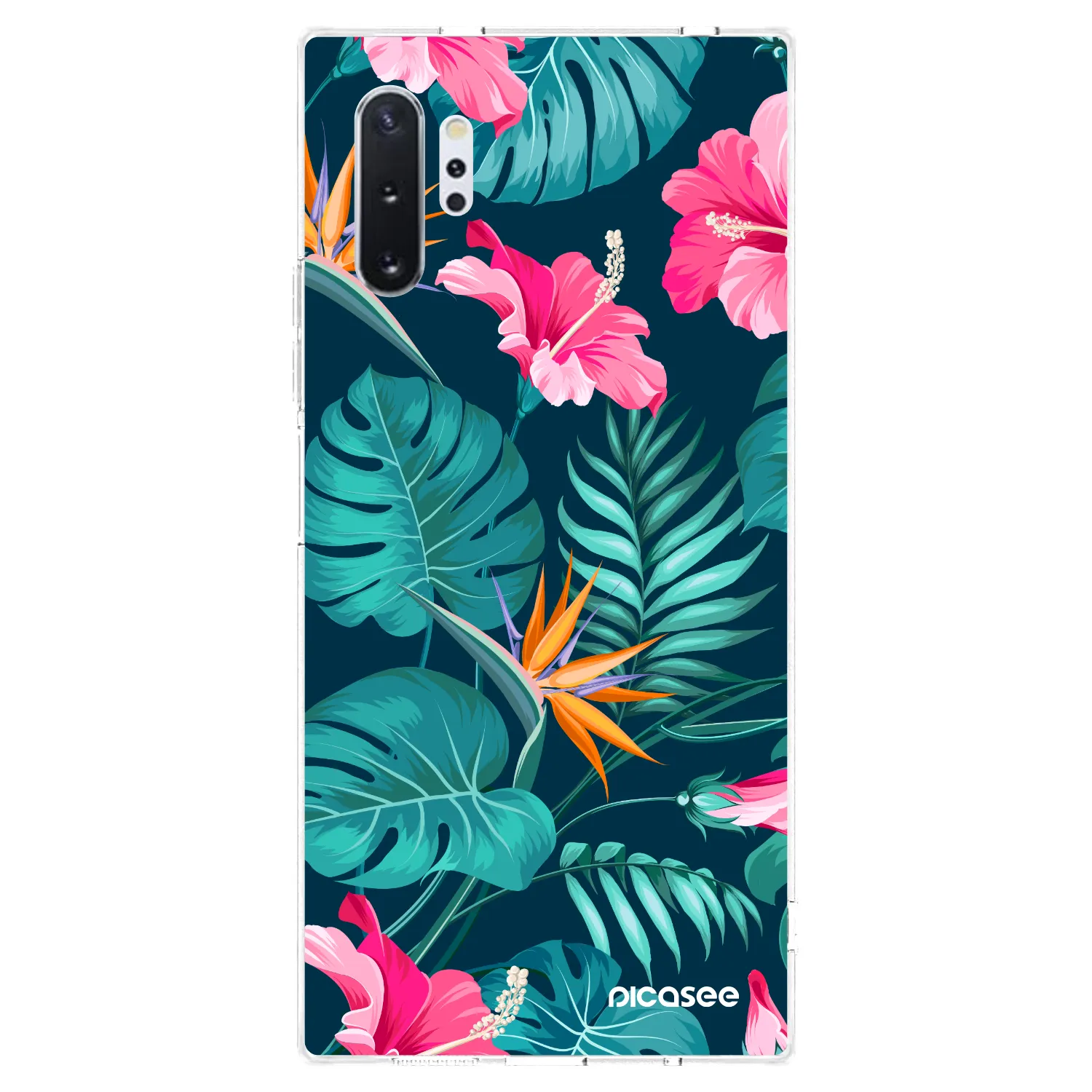 Picasee silikonowe przeźroczyste etui na Samsung Galaxy Note 10+ N975F - Pink Monstera