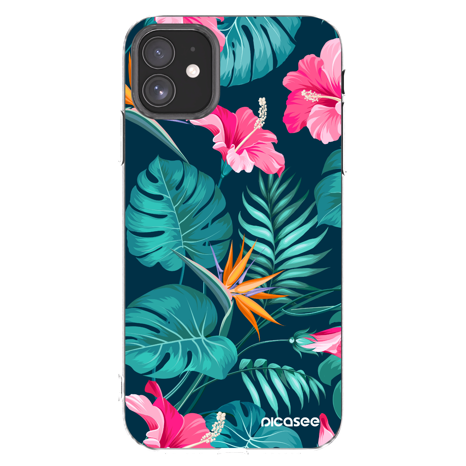 Picasee silikonowe przeźroczyste etui na Apple iPhone 11 - Pink Monstera