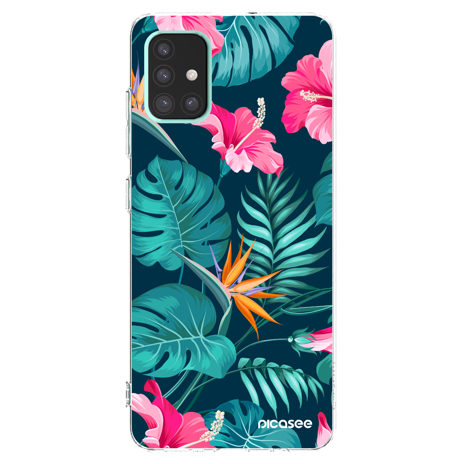 Picasee silikonowe przeźroczyste etui na Samsung Galaxy A51 A515F - Pink Monstera