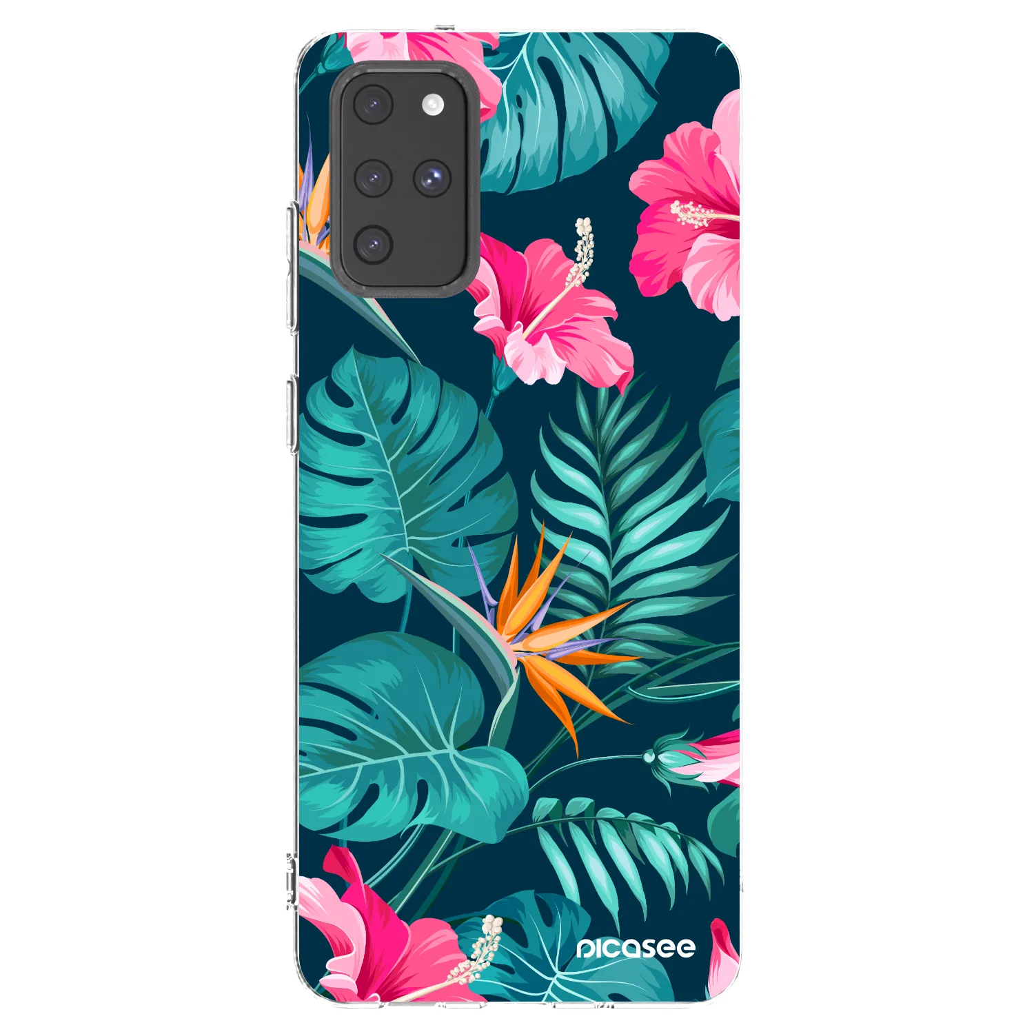 Picasee silikonowe przeźroczyste etui na Samsung Galaxy S20+ G985F - Pink Monstera
