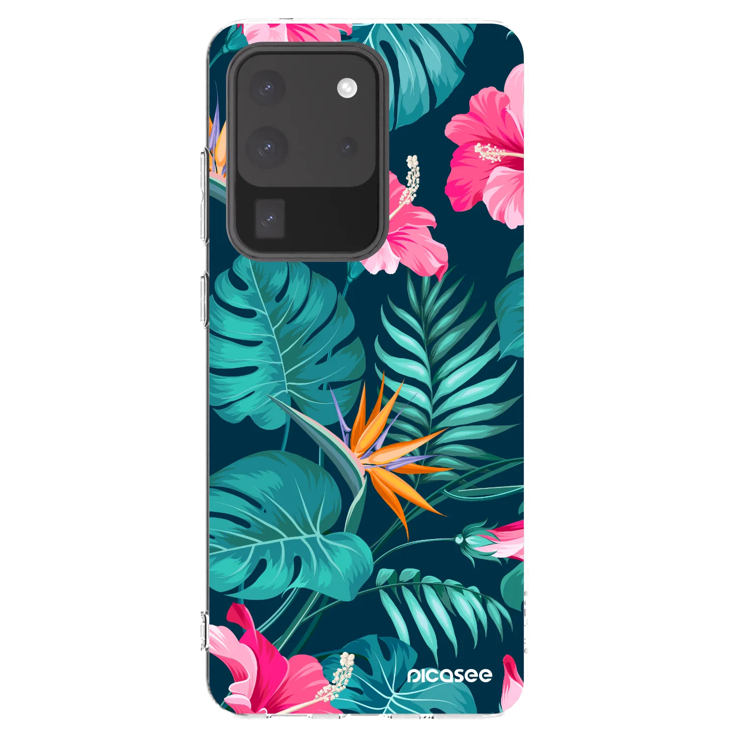 Picasee silikonowe przeźroczyste etui na Samsung Galaxy S20 Ultra 5G G988F - Pink Monstera