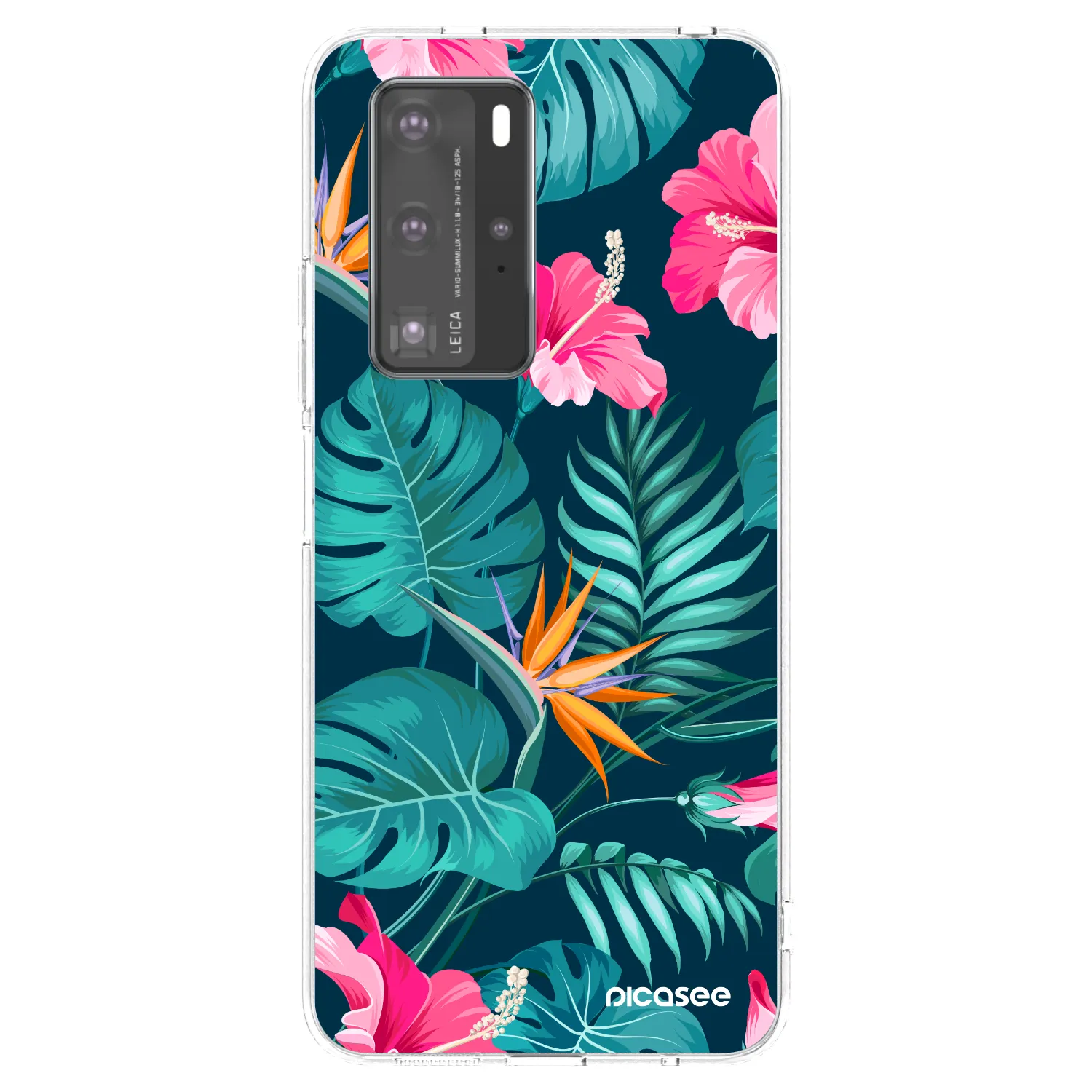 Picasee silikonowe przeźroczyste etui na Huawei P40 Pro - Pink Monstera