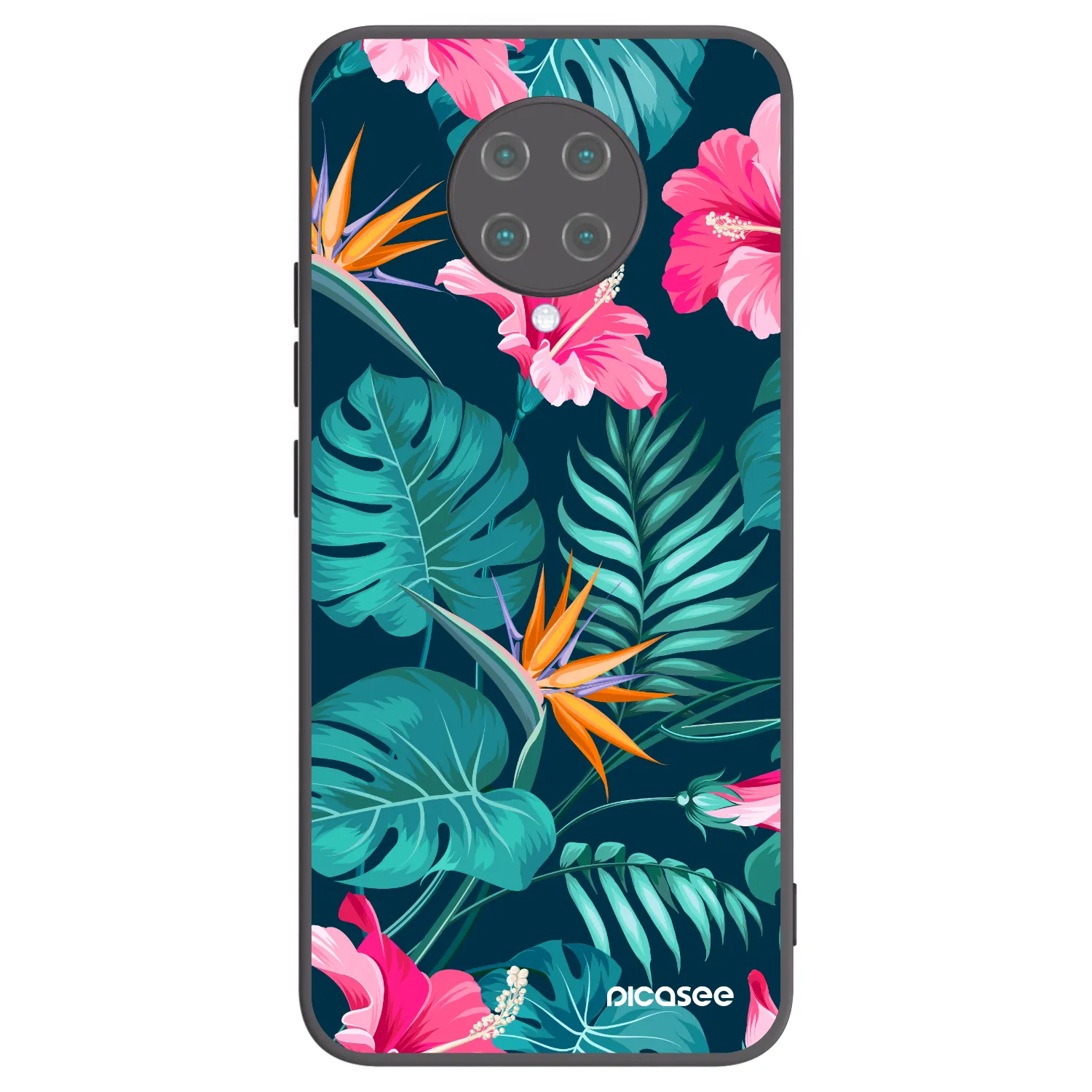 Picasee silikonowe czarne etui na Xiaomi Poco F2 Pro - Pink Monstera