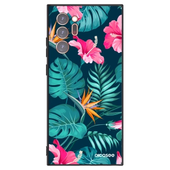 Picasee silikonowe czarne etui na Samsung Galaxy Note 20 Ultra - Pink Monstera