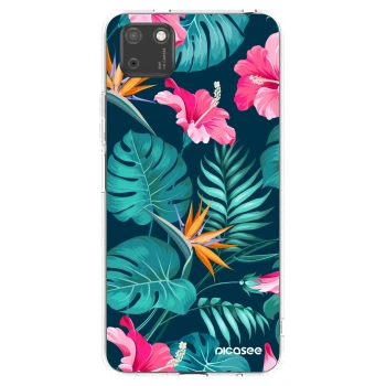 Picasee silikonowe przeźroczyste etui na Huawei Y5P - Pink Monstera