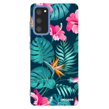 Picasee silikonowe przeźroczyste etui na Samsung Galaxy S20 FE - Pink Monstera
