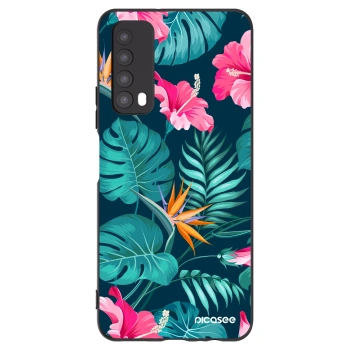 Picasee silikonowe czarne etui na Huawei P Smart 2021 - Pink Monstera