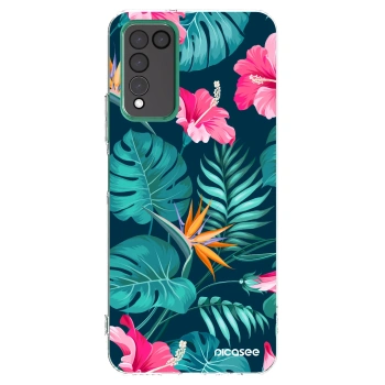 Picasee silikonowe przeźroczyste etui na Honor 10X Lite - Pink Monstera