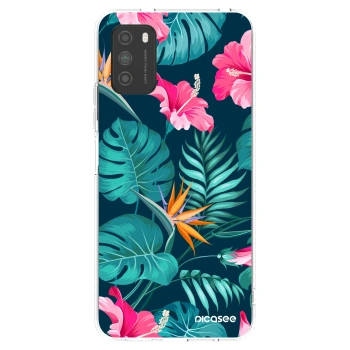 Picasee silikonowe przeźroczyste etui na Xiaomi Poco M3 - Pink Monstera