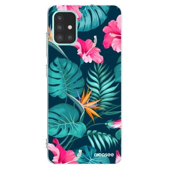 Picasee silikonowe przeźroczyste etui na Samsung Galaxy M31s - Pink Monstera
