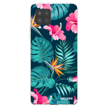 Picasee silikonowe przeźroczyste etui na Samsung Galaxy A42 A426B - Pink Monstera