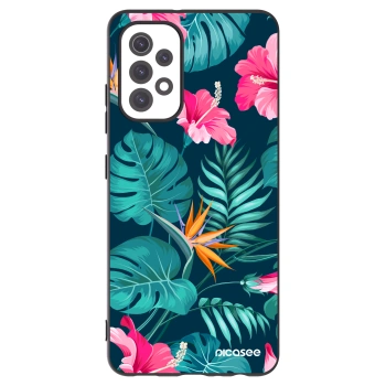 Picasee silikonowe czarne etui na Samsung Galaxy A32 5G A326B - Pink Monstera