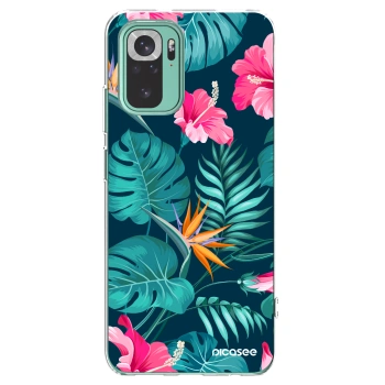 Picasee silikonowe przeźroczyste etui na Xiaomi Redmi Note 10 Pro - Pink Monstera