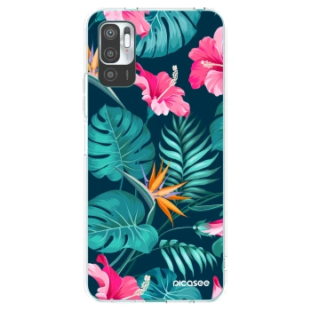 Picasee silikonowe przeźroczyste etui na Xiaomi Redmi Note 10 5G - Pink Monstera