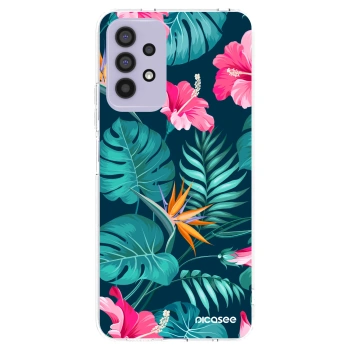 Picasee silikonowe przeźroczyste etui na Samsung Galaxy A32 4G SM-A325F - Pink Monstera
