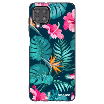 Picasee silikonowe czarne etui na Samsung Galaxy M12 M127F - Pink Monstera