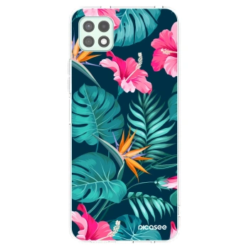 Picasee silikonowe przeźroczyste etui na Samsung Galaxy A22 A226B 5G - Pink Monstera