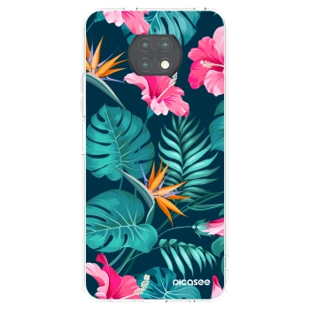 Picasee silikonowe przeźroczyste etui na Xiaomi Redmi Note 9T - Pink Monstera
