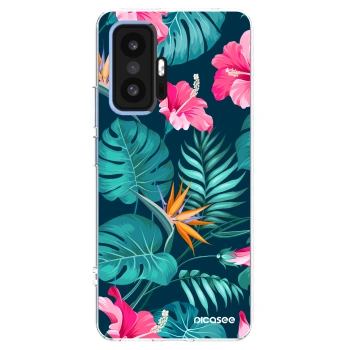 Picasee silikonowe przeźroczyste etui na Xiaomi 11T - Pink Monstera