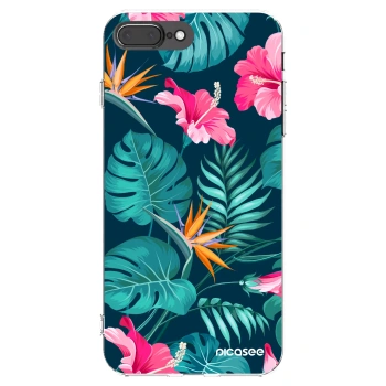 Picasee silikonowe przeźroczyste etui na Apple iPhone 7 Plus - Pink Monstera