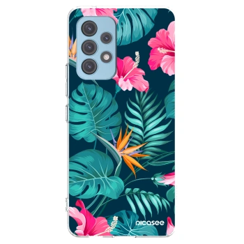 Picasee silikonowe przeźroczyste etui na Samsung Galaxy A53 5G A536 - Pink Monstera