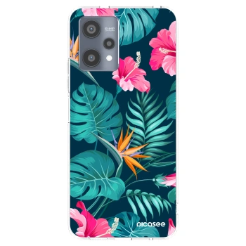 Picasee silikonowe przeźroczyste etui na Realme 9 Pro 5G - Pink Monstera