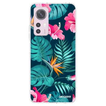Picasee silikonowe przeźroczyste etui na Xiaomi 12 - Pink Monstera