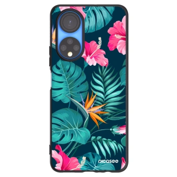 Picasee silikonowe czarne etui na Honor X7 - Pink Monstera