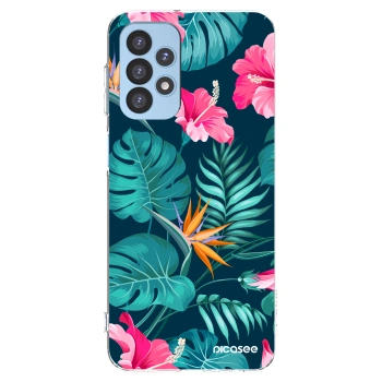 Picasee silikonowe przeźroczyste etui na Samsung Galaxy A23 A235F 4G - Pink Monstera
