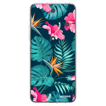 Picasee silikonowe przeźroczyste etui na Honor Magic5 Lite 5G - Pink Monstera