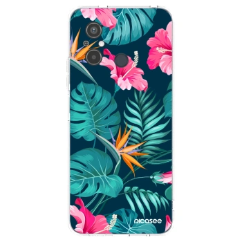 Picasee silikonowe przeźroczyste etui na Xiaomi Redmi 12C - Pink Monstera