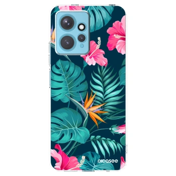 Picasee silikonowe przeźroczyste etui na Xiaomi Redmi Note 12 4G - Pink Monstera