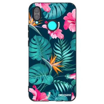 Picasee silikonowe czarne etui na Huawei Nova 3 - Pink Monstera