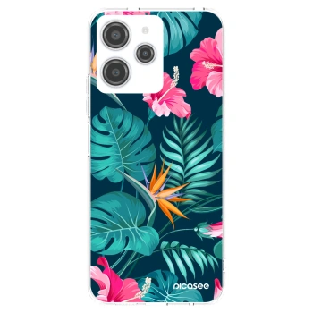 Picasee silikonowe przeźroczyste etui na Xiaomi Redmi 12 4G - Pink Monstera