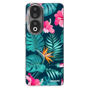 Picasee silikonowe przeźroczyste etui na Honor 90 5G - Pink Monstera
