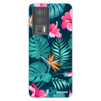 Picasee silikonowe przeźroczyste etui na Xiaomi Poco F5 Pro 5G - Pink Monstera