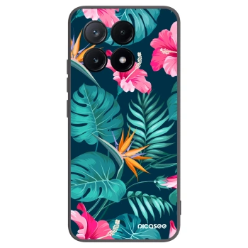 Picasee silikonowe czarne etui na Xiaomi Poco X6 Pro - Pink Monstera