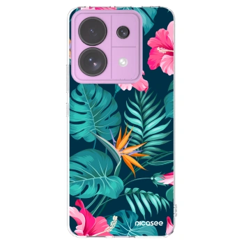 Picasee silikonowe przeźroczyste etui na Xiaomi Redmi Note 13 Pro 5G - Pink Monstera