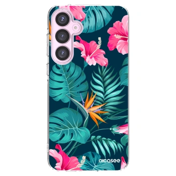 Picasee silikonowe przeźroczyste etui na Samsung Galaxy A55 5G A556B - Pink Monstera
