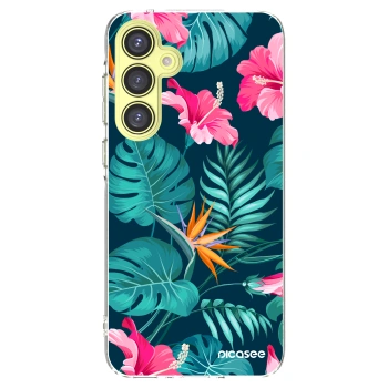 Picasee silikonowe przeźroczyste etui na Samsung Galaxy A35 5G A356B - Pink Monstera