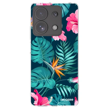 Picasee silikonowe przeźroczyste etui na Xiaomi Redmi Note 13 Pro 4G - Pink Monstera