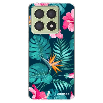 Picasee silikonowe przeźroczyste etui na Xiaomi 14T - Pink Monstera